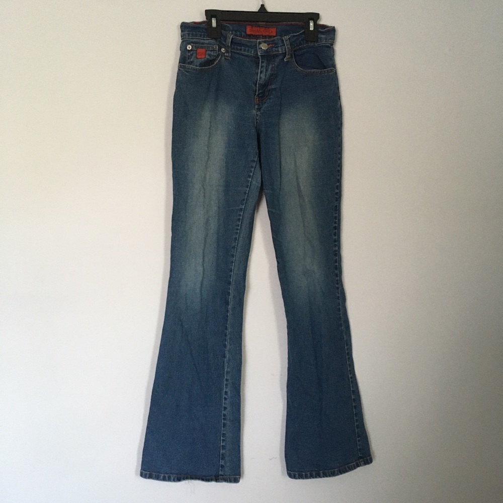 Vintage 90s Y2K Bongo Low Rise Flare Jeans Medium Wash Faded 7